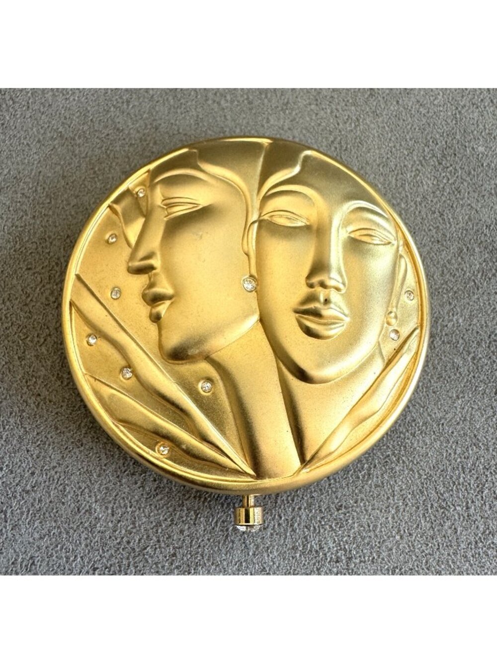 ESTEE LAUDER Zodiac Sign GEMINI Gold Twins POWDER COMPACT Crystals Lucidity - 06
